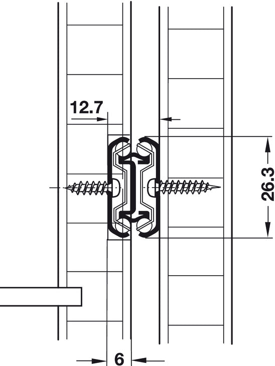 2642 BB Drawer Runner Full 35kg 350mm BZP