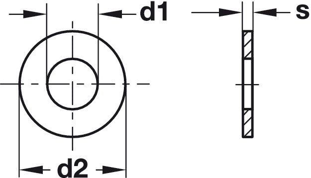 Washer D5.3/15x1.2mm St Glv