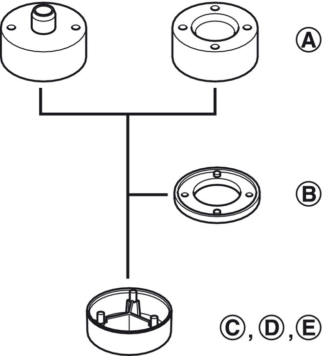 Adaptor D55x15mm Pl Blk for 635.91.310