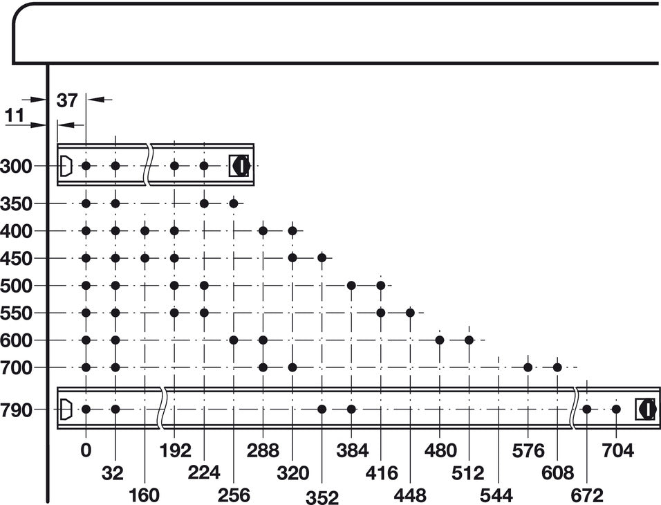 5321 BB Drawer Runner Full 120kg 300mm HGSS