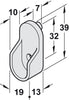 W/Robe Rail (Oval) End Supp Dowel ZA NP