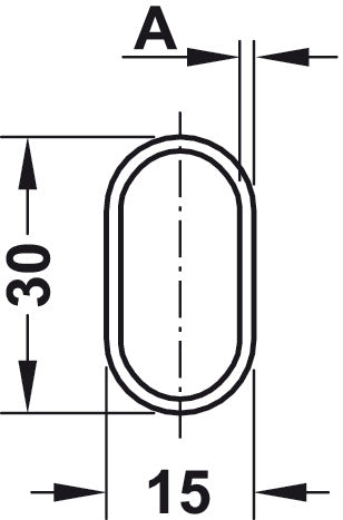 W/Robe Rail (Oval) 30x15x1.5mm x2.5m PC