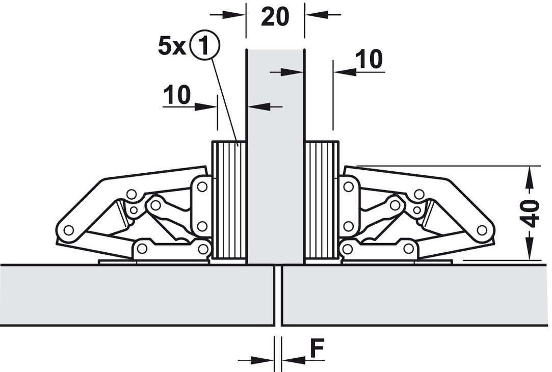 90D Easy Mount Conc Hinge Unsprung Hospa