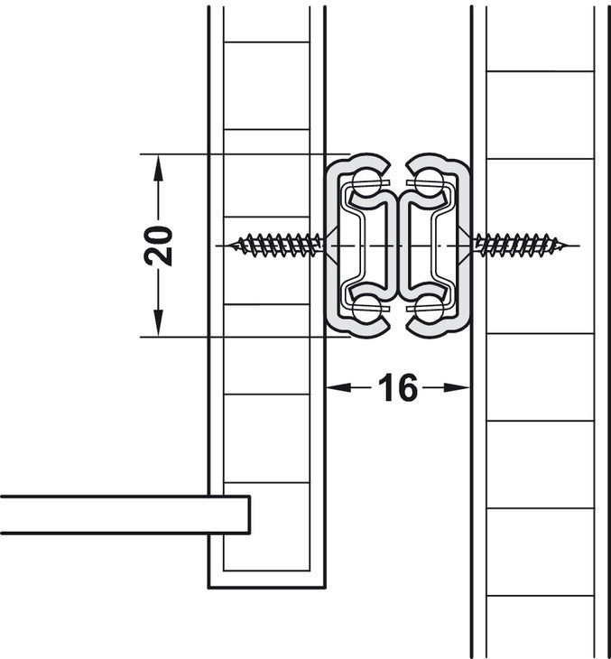 2431 BB Drawer Runner Full 20kg 350mm BZP