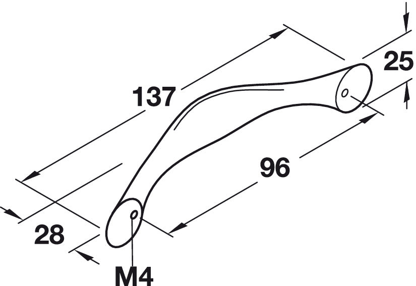 Warwick Bow Hdl ZA Ant Brass 96mm cc