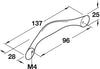 Warwick Bow Hdl ZA Ant Brass 96mm cc