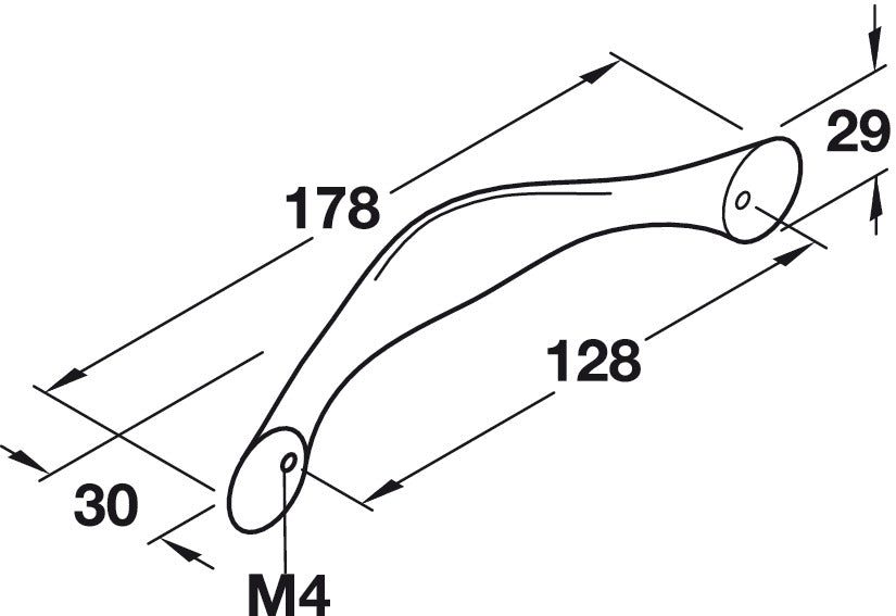 Warwick Bow Hdl ZA Ant Brass 128mm cc