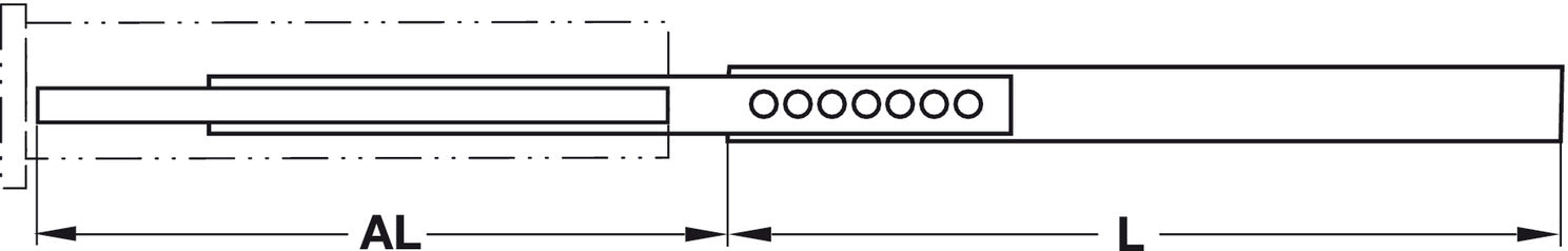 9301 BB Drawer Runner HD Full 182kg 1118mm Cor