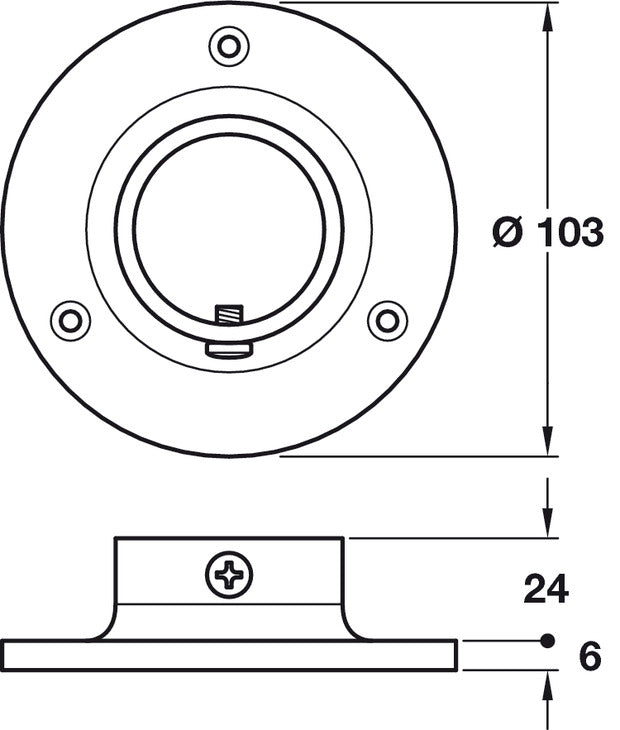 Wall Flange Socket D51mm Brass PC