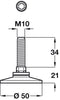 Adj Screw D50mm w Fixed Foot M10x34mm