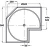 3/4 Carousel H667-713mm/D820mm Std White