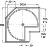 3/4 Carousel H667-713mm/D820mm Std White