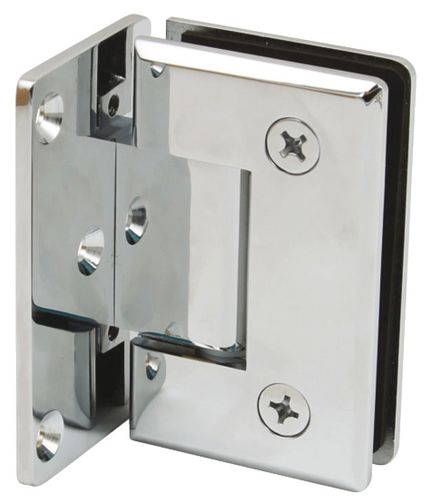 90D Shower Dr Hinge+Plt Wall-Gls Brs PCP