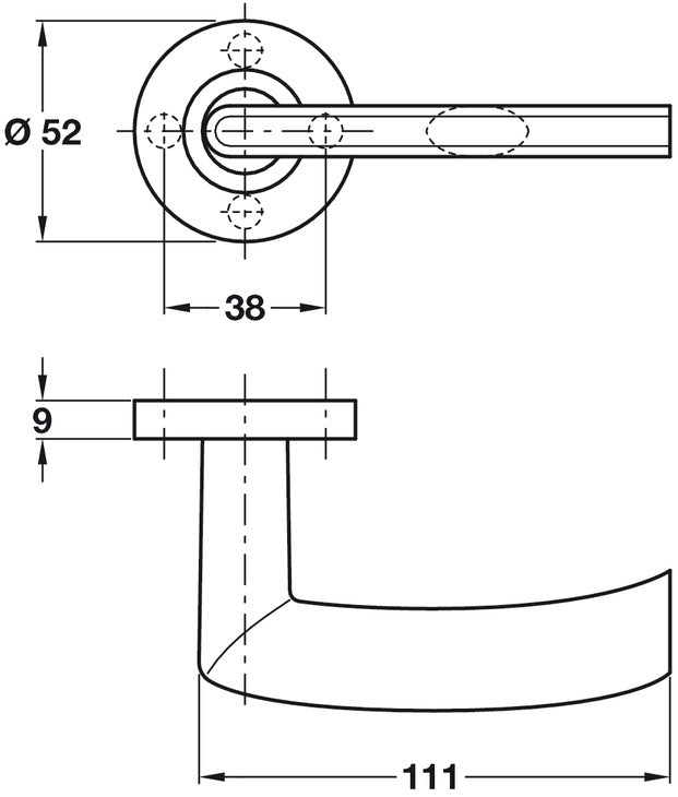 Almanzor Lever Hdls D52x111mm ZA PC