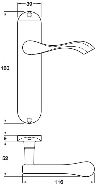 Welford Lever Hdls/Plt WC Lock ZA PC