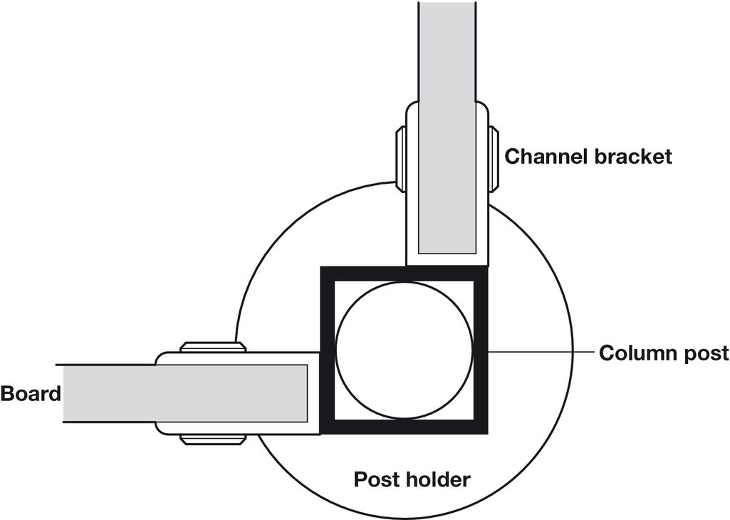 Alu Floor to Ceiling Post Holder SAA