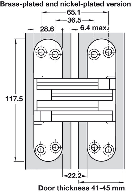 218 Soss Hinge 180D 41-45mm ZA/ST BP