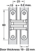 204 Soss Hinge 19-22mm ZA NP/St Links