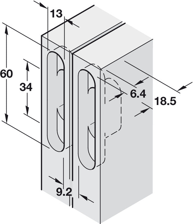 204 Soss Hinge 19-22mm ZA BP/St Links