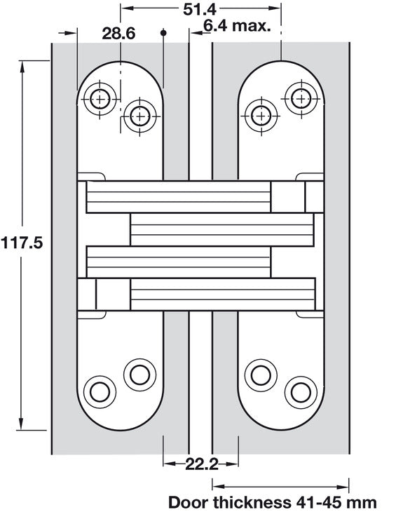 218 Soss Hinge 41-45mm ZA Body SS Links