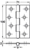 1838 Butt Hinge 100x71mm Steel EB