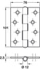 451 Butt Hinge 101x76mm Steel Self