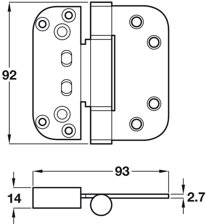 3D Adjustable Hinge 92x93mm Silver