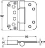3D Adjustable Hinge 92x93mm Gold