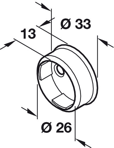W/Robe Rail D26mm Socket CP
