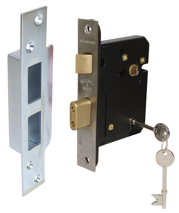 5 Lvr Mortice Sashlock 44/64mm PB KA
