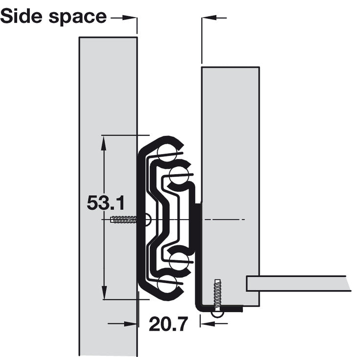 5321-60 BB Drawer Runner Full 100kg 790mm BZP