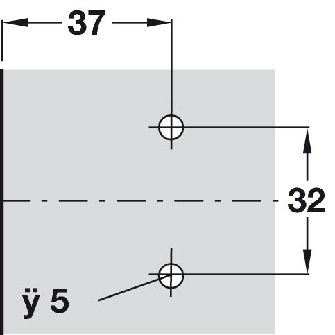 6mm Mounting Plate 2prt Click Cruci Cam Euro CLR