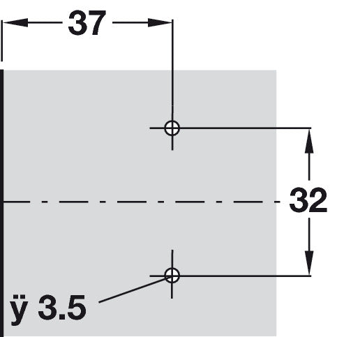 6mm Mounting Plate 2prt Click Cruci Cam Hospa