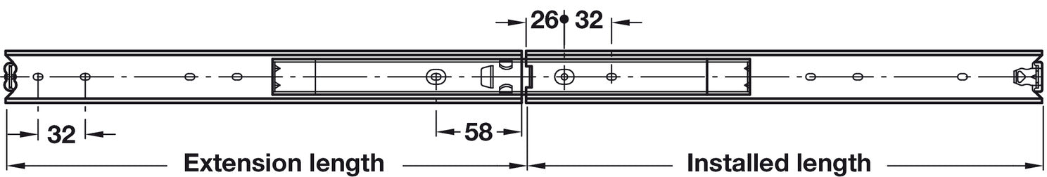 0330 SS BB Drawer Runner Full 50kg 300mm HGSS