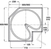 3/4 Carousel 710mmD ProArc Grey/Alu Rail