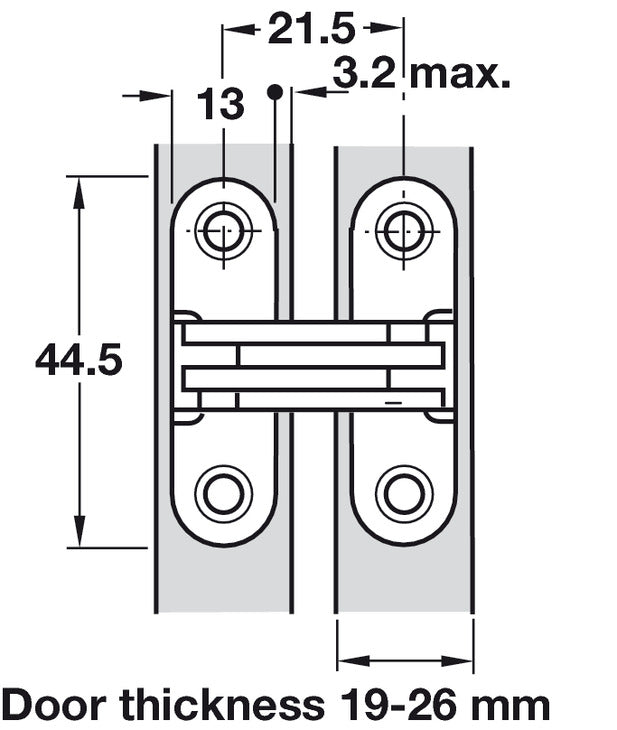 203 Soss Hinge 19-26mm ZA/St Links BP