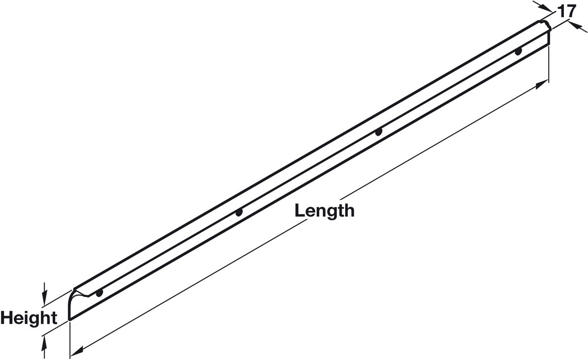 W/T Trim 640x38mm Corner Joint Matt Blk