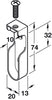 W/Robe Rail (Oval) End Supp ZA PC