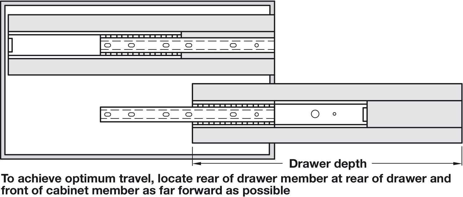 2726 BB Drawer Runner Sgl 15kg 400mm BZP