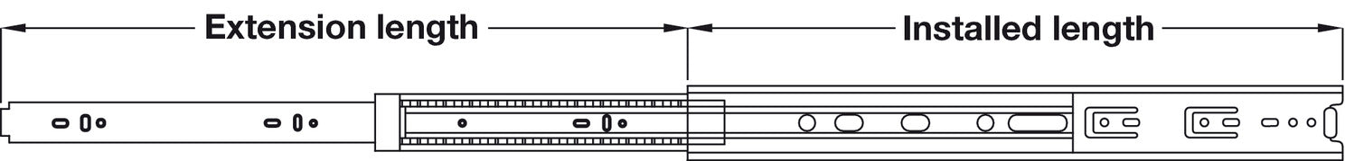 4501 BB Drawer Runner Full 41kg 250mm SZP