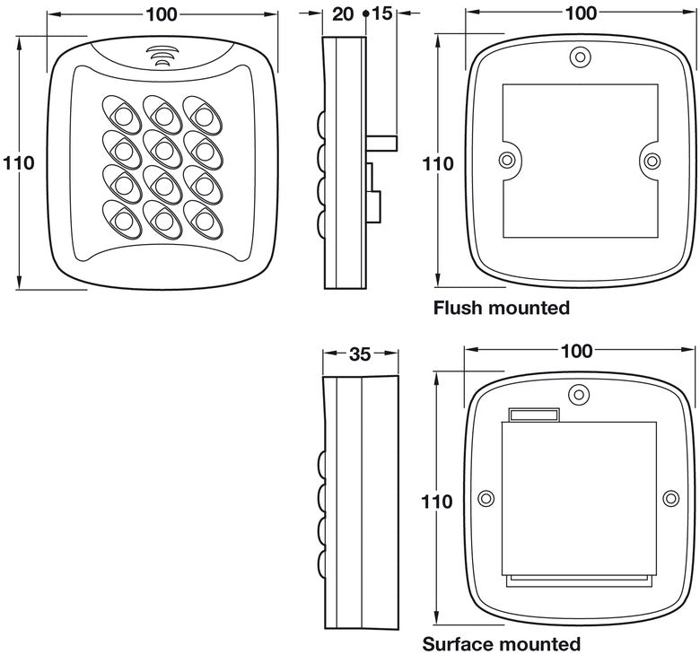 ACT 5 Electronic Keypad 110x100mm
