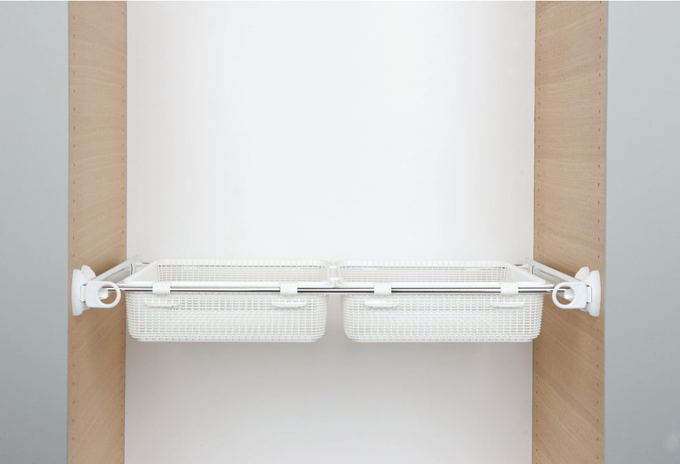 W/Robe PO Adj Dbl Drawer 4kg Wht/B.Alu
