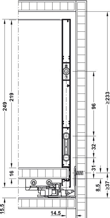 Vionaro Drawer Sides 249/500mm Slv