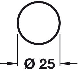 W/Robe Rail D25x2438mm White