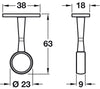 W/Robe Rail D19mm Centre Brkt White PC
