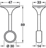 W/Robe Rail D25mm Deluxe Cent Brkt White