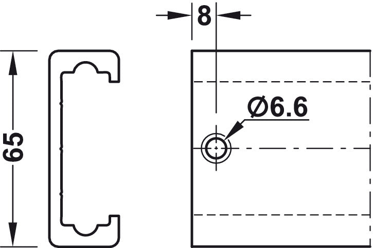 Accuride 0116 End Stops+Fixings Alu