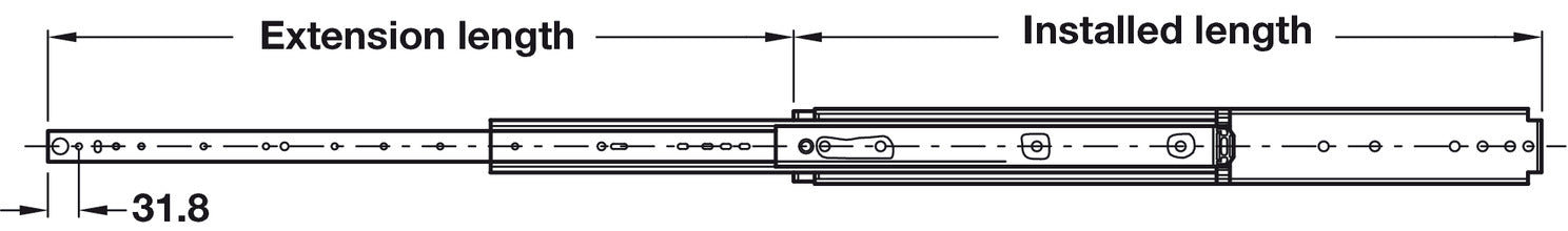 9301E BB Drawer Runner HD Full 272kg 305mm Cor