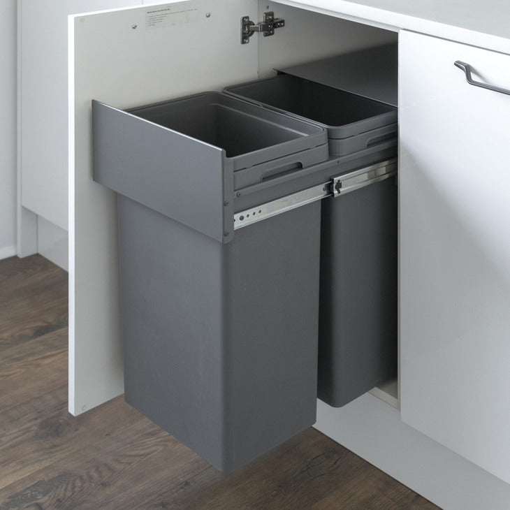 Waste Boss Duo PO Bin 400mm 2x32L