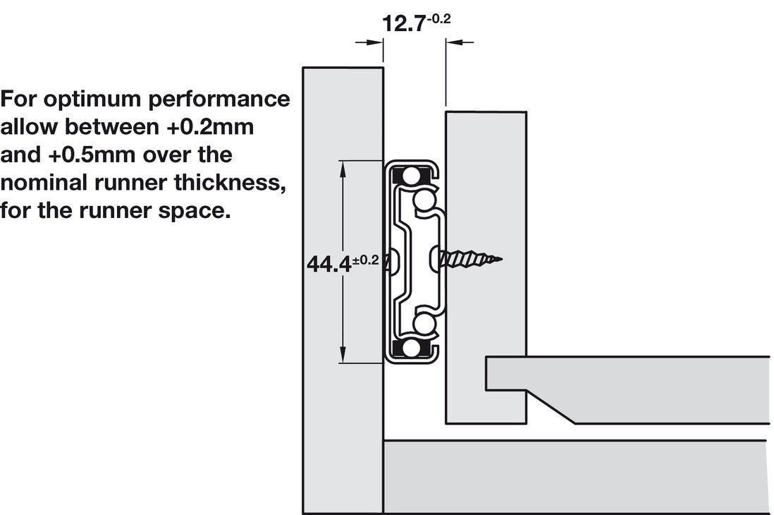 4520 BB Drawer Runner Full 43kg 700mm BZP